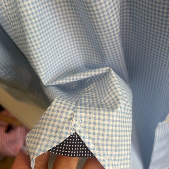 EUC like new WRK Blue and White Dress Shirt with Contrasting Collar and Cuffs - Picture 5 of 9